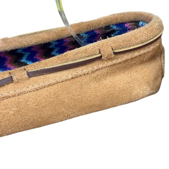 Minnetonka Suede Leather Moccasins Slip On Loafers Flats Shoes Fabric Lined 11 - Picture 4 of 16